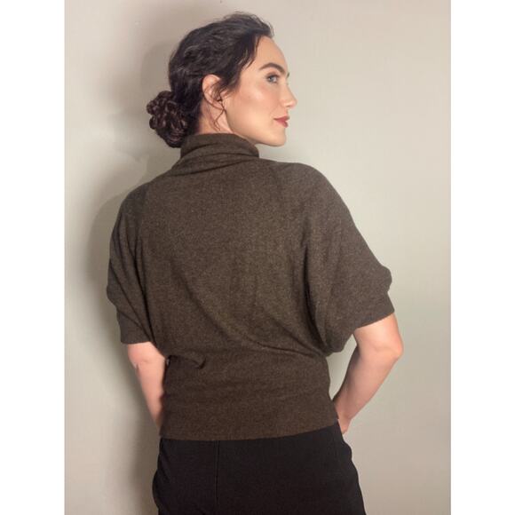 Laurie B. Brown Cashmere Blend Dolman Sleeve Short Sleeve Knit Sweater ~ Sz S/M - Picture 3 of 7